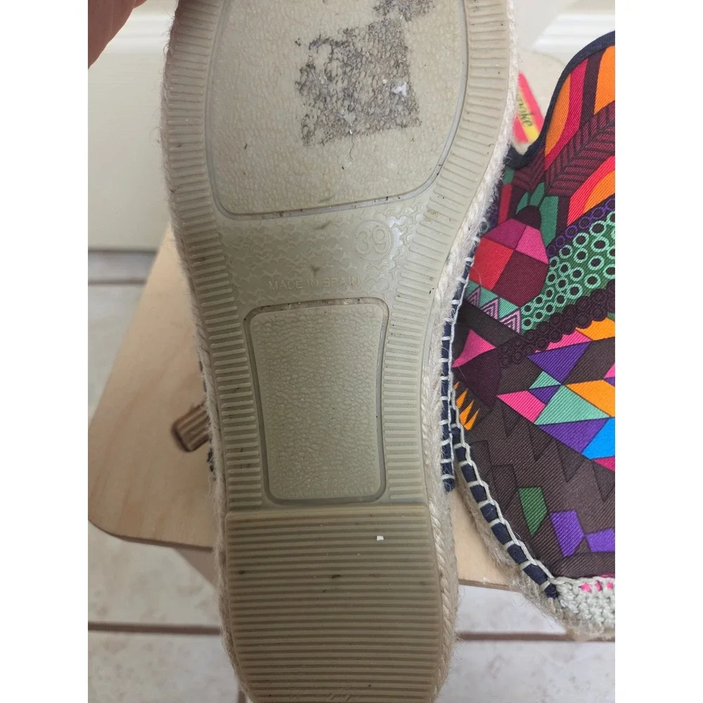 Respoke Silk hermes Scarf Espadrille Mules Multicolor‎ Geometric Slides 39